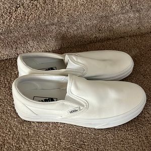 White slip on vans